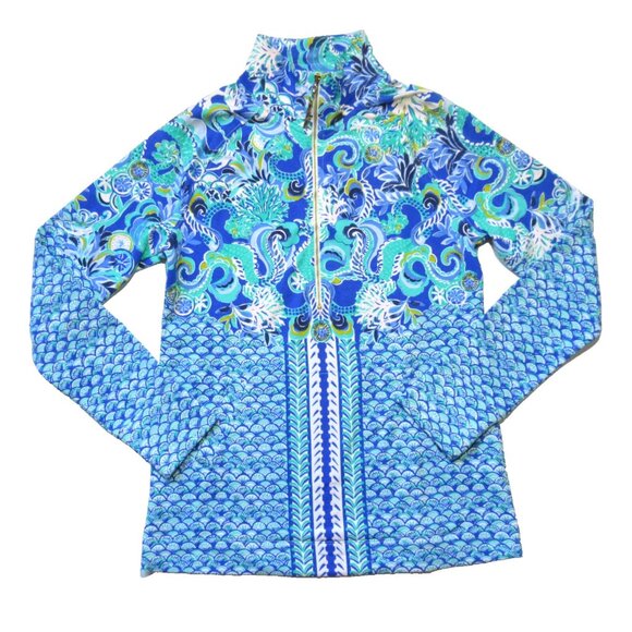 NWT Lilly Pulitzer Skipper Popover in Blue Grotto Sirens and Spirits Jacket XS